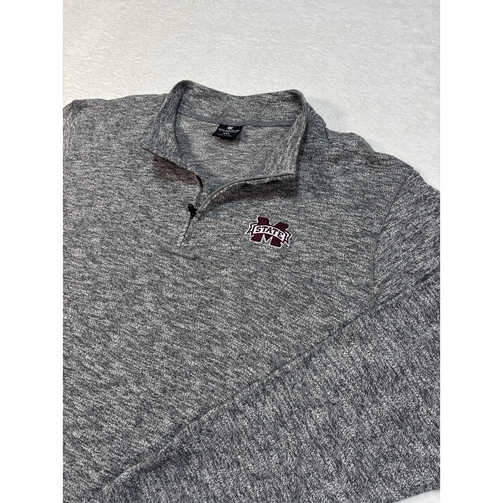 Colosseum Mississippi State Bulldogs 1/4 Zip Pull Over Mens XXL Gray Long Sleeve